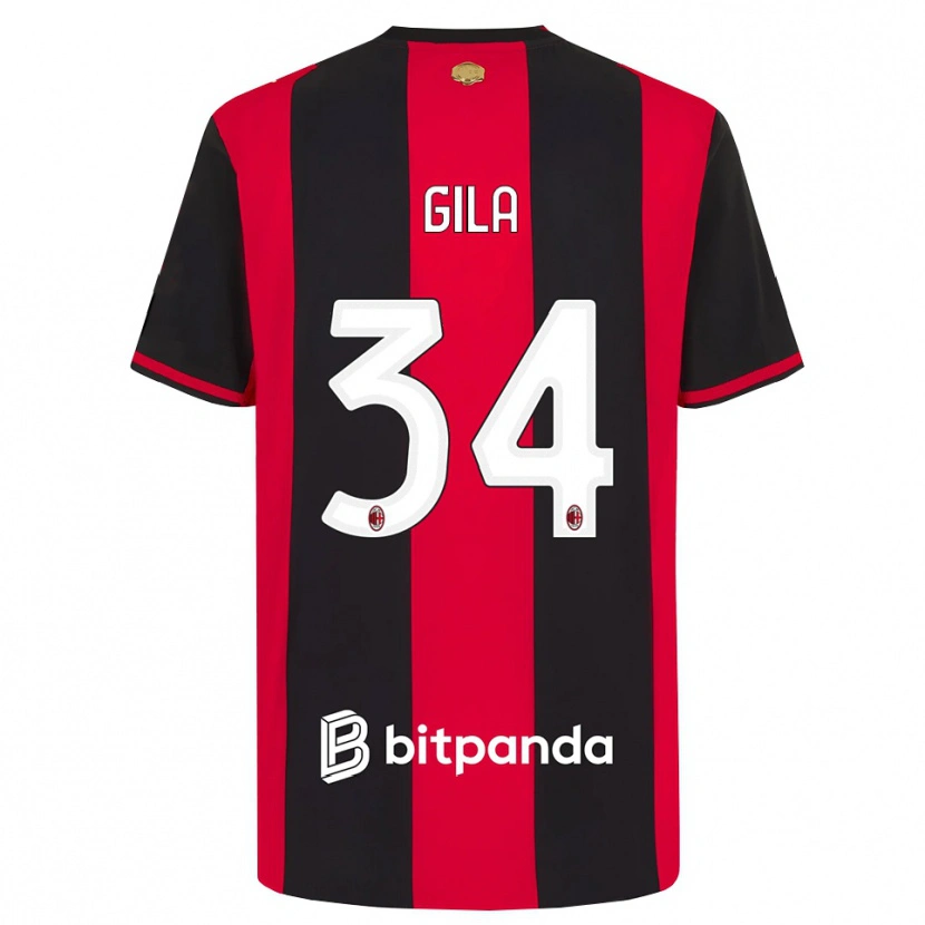 Danxen Criança Camisola Mario Gila #34 Vermelho Preto Branco Principal 2026/27 Camisa Brasil