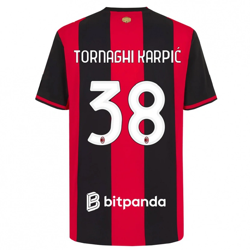 Danxen Criança Camisola Lavinia Tornaghi Karpić #38 Vermelho Preto Branco Principal 2026/27 Camisa Brasil