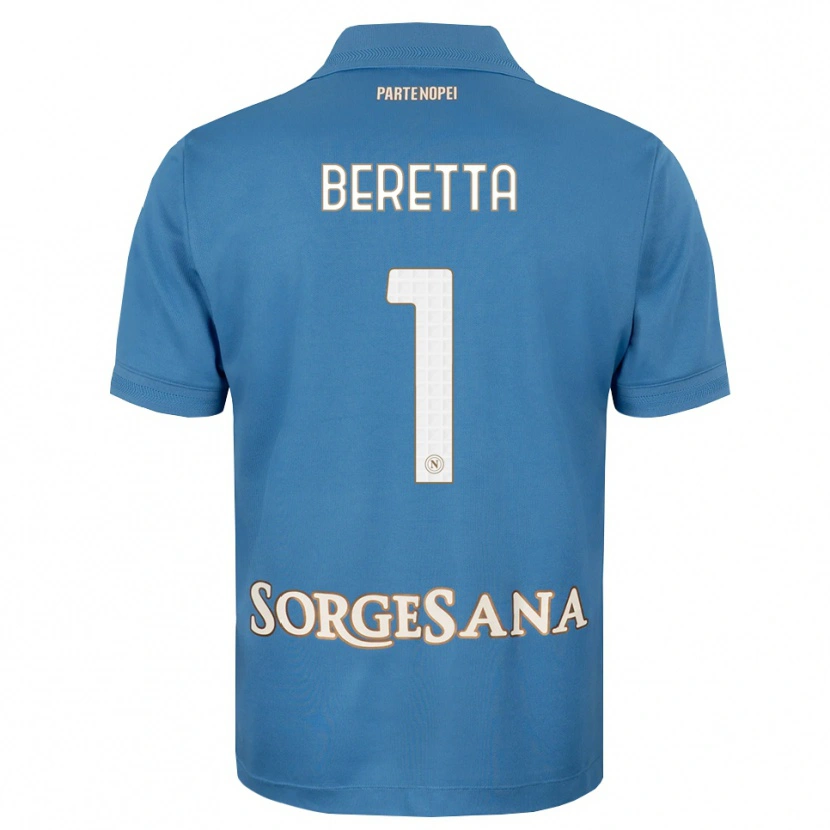 Danxen Criança Camisola Beatrice Beretta #1 Azul Bruma Branco Principal 2026/27 Camisa Brasil