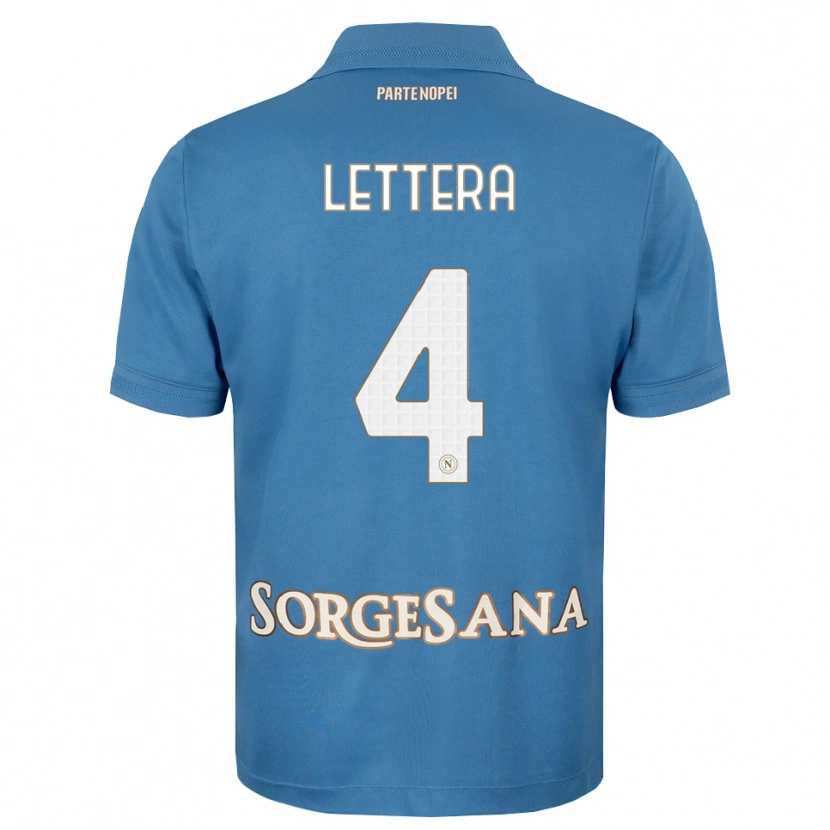 Danxen Criança Camisola Alessio Lettera #4 Azul Bruma Branco Principal 2026/27 Camisa Brasil