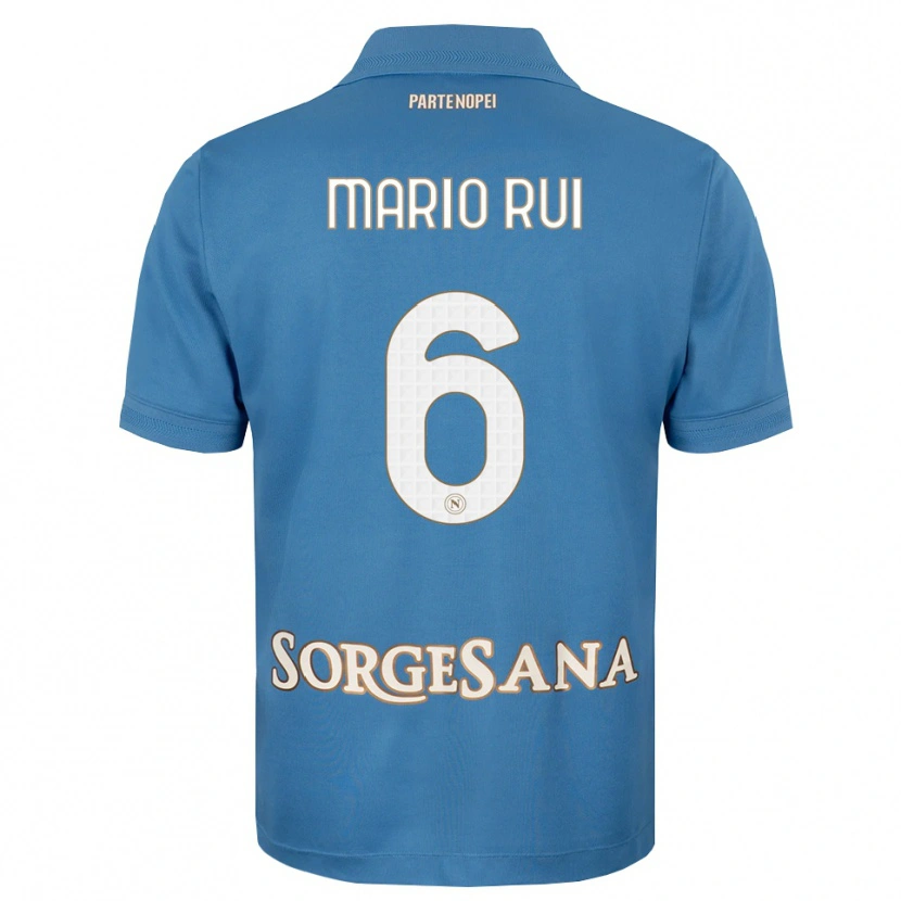 Danxen Criança Camisola Mario Rui #6 Azul Bruma Branco Principal 2026/27 Camisa Brasil