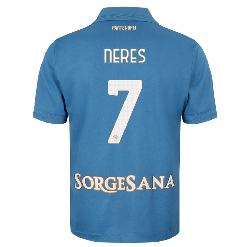 Danxen Criança Camisola David Neres #7 Azul Bruma Branco Principal 2026/27 Camisa Brasil