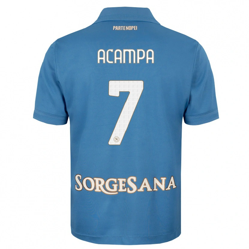 Danxen Criança Camisola Davide Acampa #7 Azul Bruma Branco Principal 2026/27 Camisa Brasil