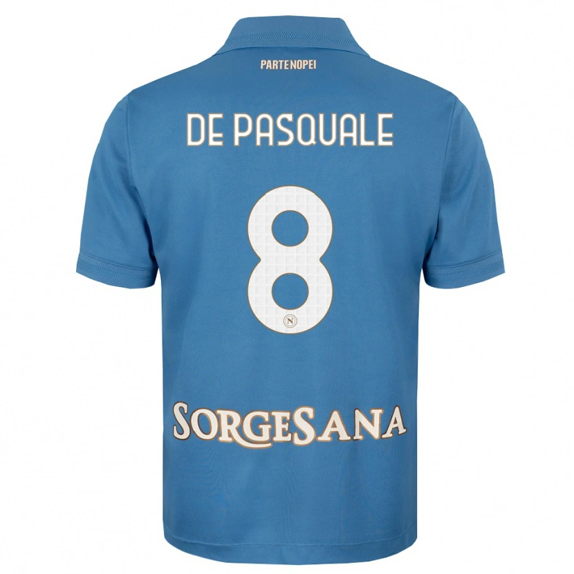 Danxen Criança Camisola Dylan De Pasquale #8 Azul Bruma Branco Principal 2026/27 Camisa Brasil