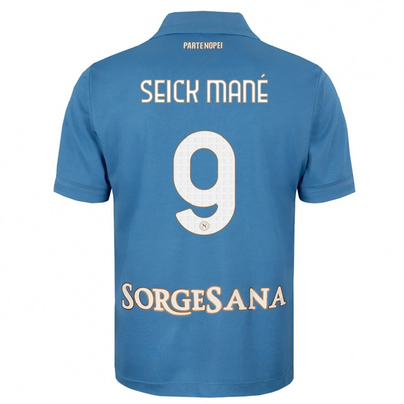 Danxen Criança Camisola Mohamed Seick Mané #9 Azul Bruma Branco Principal 2026/27 Camisa Brasil