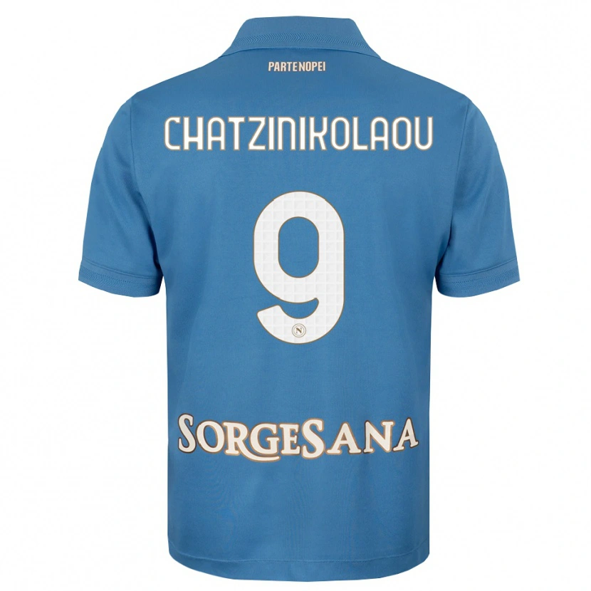 Danxen Criança Camisola Despoina Chatzinikolaou #9 Azul Bruma Branco Principal 2026/27 Camisa Brasil