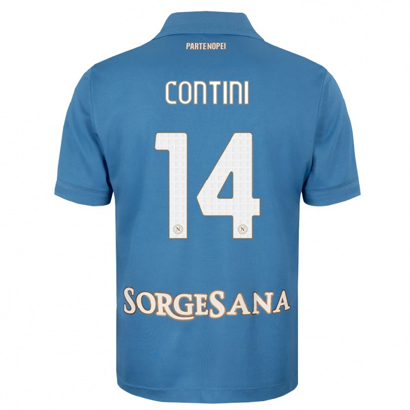 Danxen Criança Camisola Nikita Contini #14 Azul Bruma Branco Principal 2026/27 Camisa Brasil
