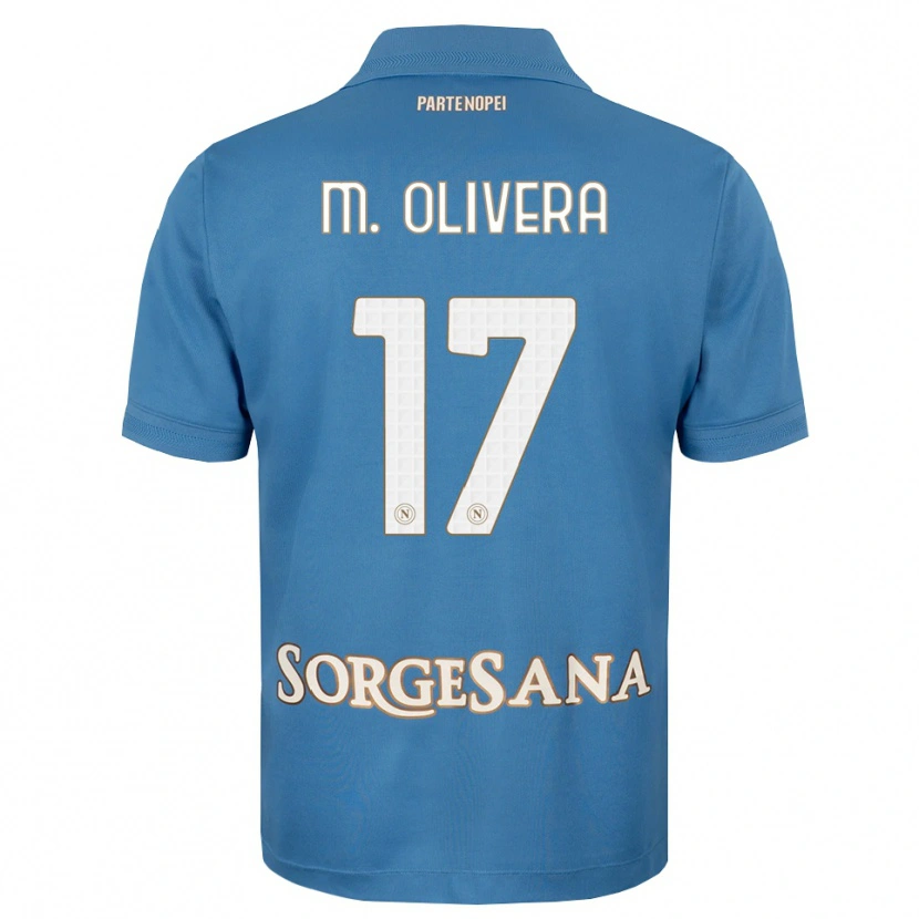 Danxen Criança Camisola Mathías Olivera #17 Azul Bruma Branco Principal 2026/27 Camisa Brasil