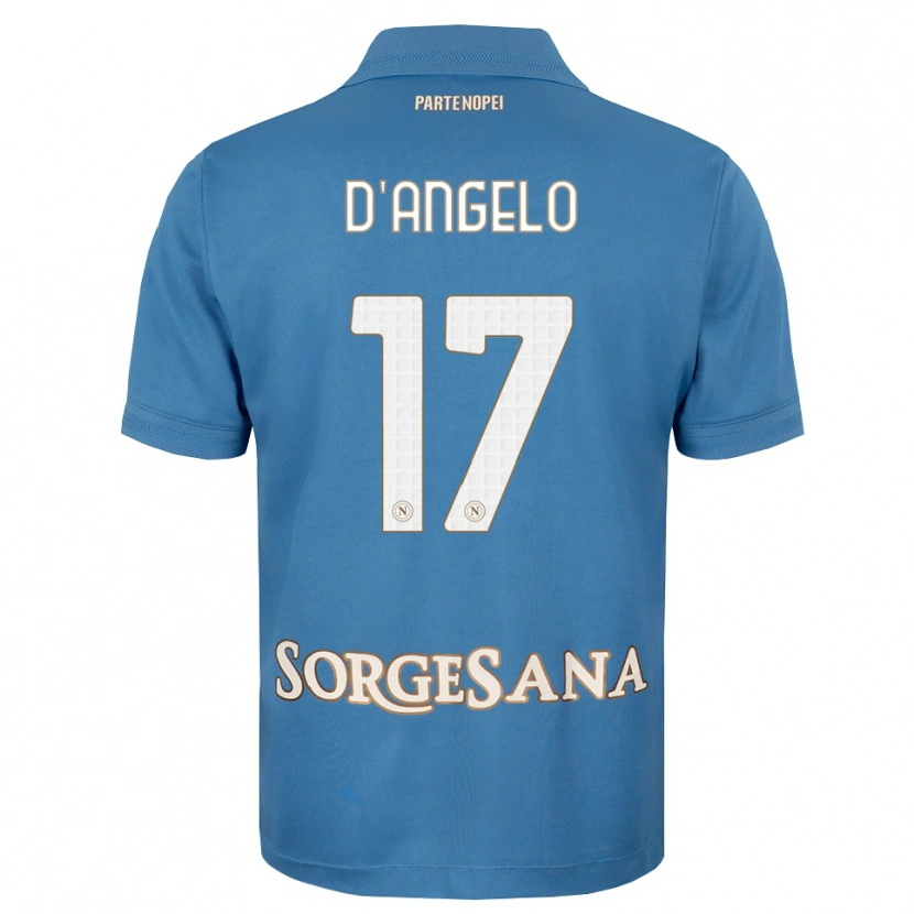 Danxen Criança Camisola Giuseppe D'angelo #17 Azul Bruma Branco Principal 2026/27 Camisa Brasil