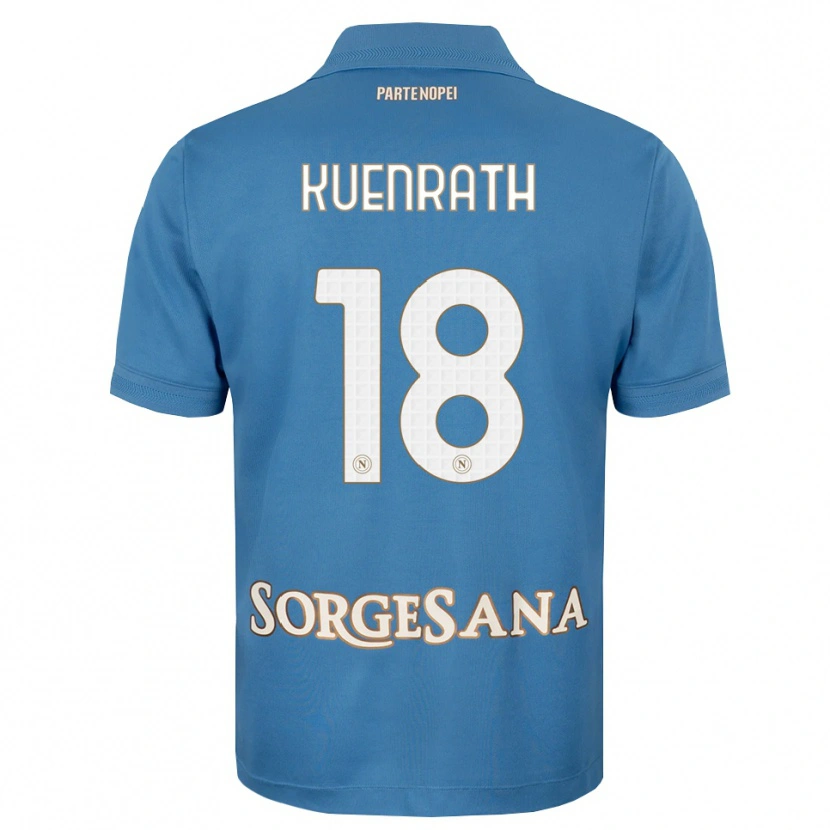 Danxen Criança Camisola Melanie Kuenrath #18 Azul Bruma Branco Principal 2026/27 Camisa Brasil