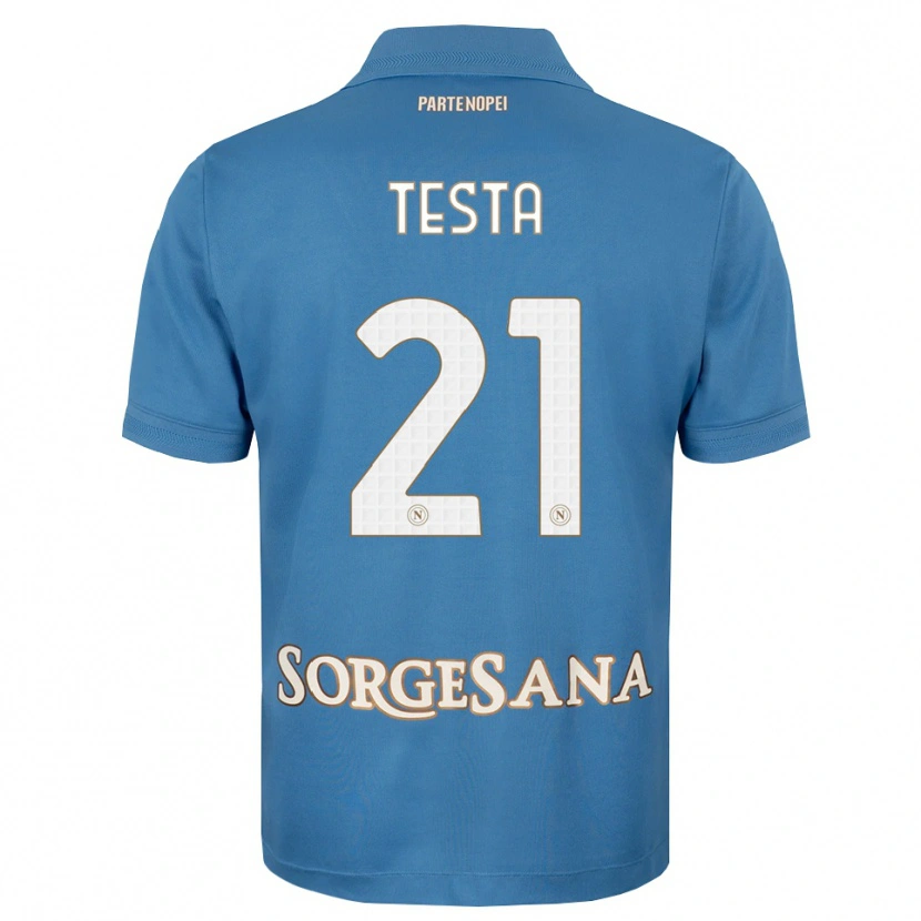 Danxen Criança Camisola Vincenzo Testa #21 Azul Bruma Branco Principal 2026/27 Camisa Brasil