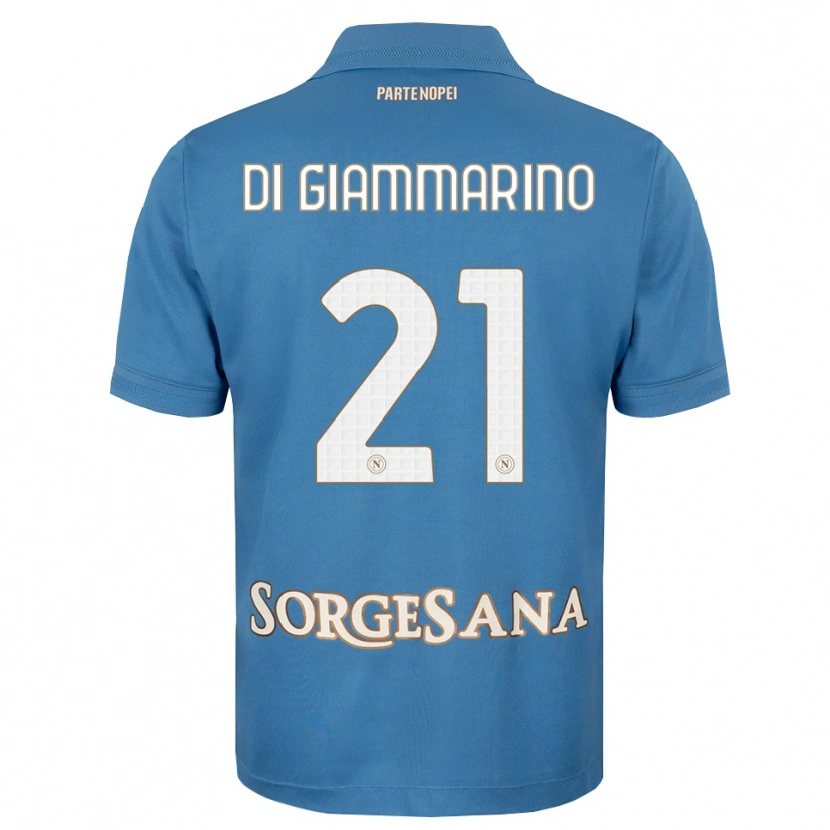 Danxen Criança Camisola Virginia Di Giammarino #21 Azul Bruma Branco Principal 2026/27 Camisa Brasil