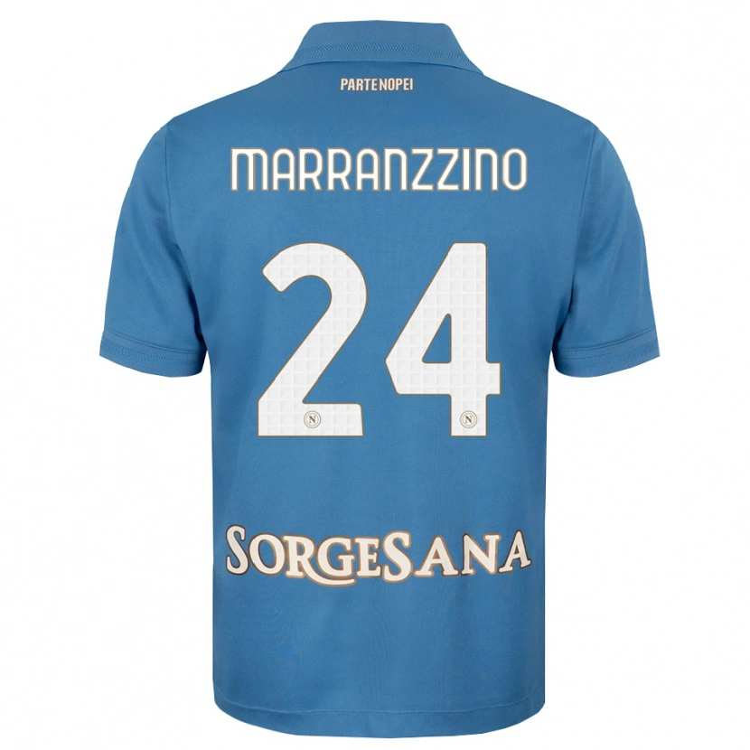 Danxen Criança Camisola Pasquale Marranzzino #24 Azul Bruma Branco Principal 2026/27 Camisa Brasil
