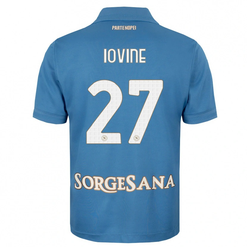 Danxen Criança Camisola Andrea Iovine #27 Azul Bruma Branco Principal 2026/27 Camisa Brasil