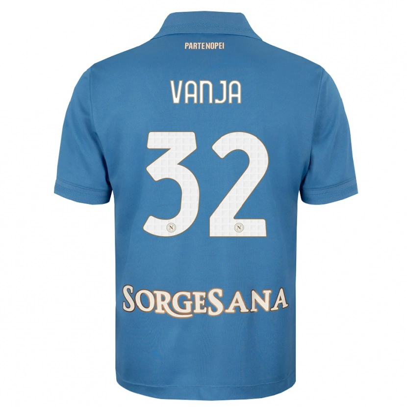 Danxen Criança Camisola Vanja Milinković-Savić #32 Azul Bruma Branco Principal 2026/27 Camisa Brasil