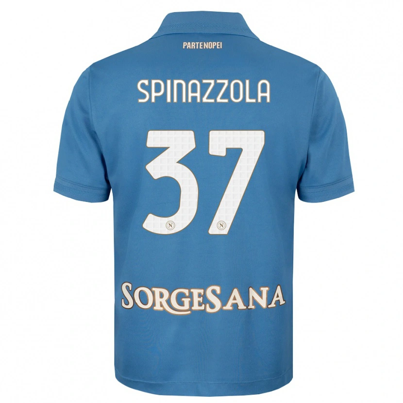 Danxen Criança Camisola Leonardo Spinazzola #37 Azul Bruma Branco Principal 2026/27 Camisa Brasil