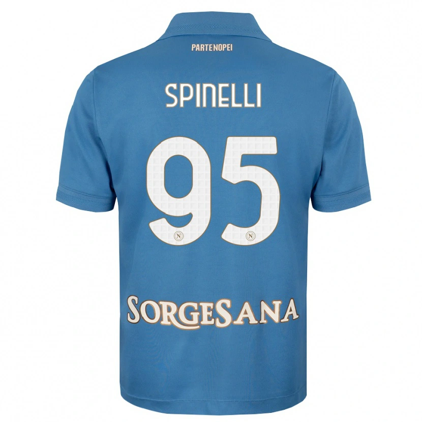 Danxen Criança Camisola David Spinelli #95 Azul Bruma Branco Principal 2026/27 Camisa Brasil