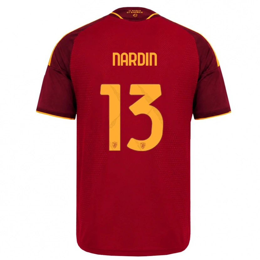Danxen Criança Camisola Federico Nardin #13 Vermelho Dourado Amarelo Principal 2026/27 Camisa Brasil