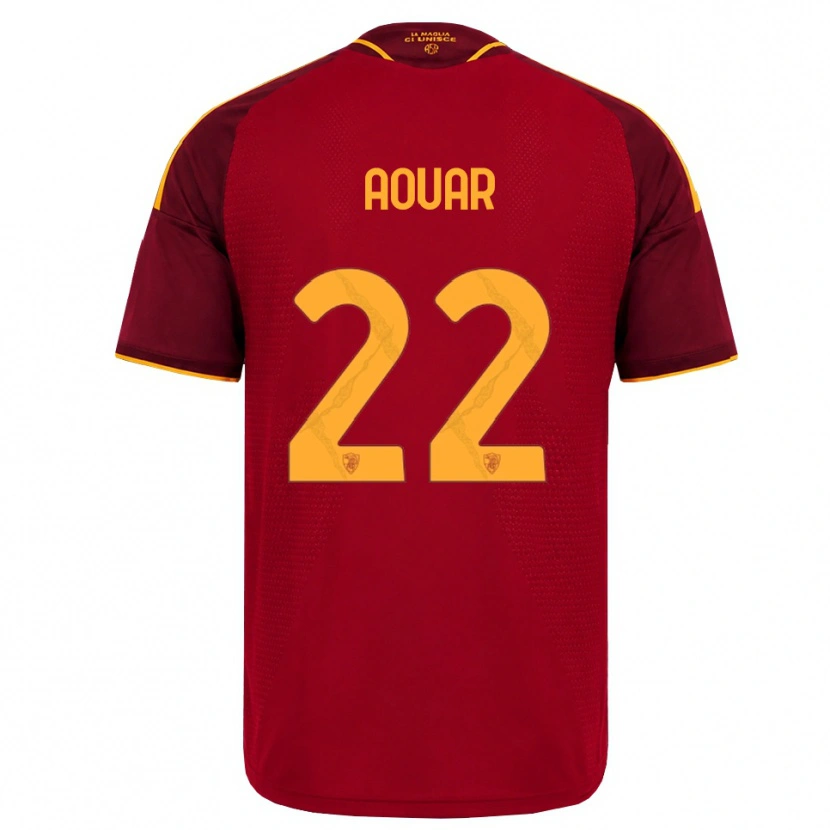 Danxen Criança Camisola Houssem Aouar #22 Vermelho Dourado Amarelo Principal 2026/27 Camisa Brasil