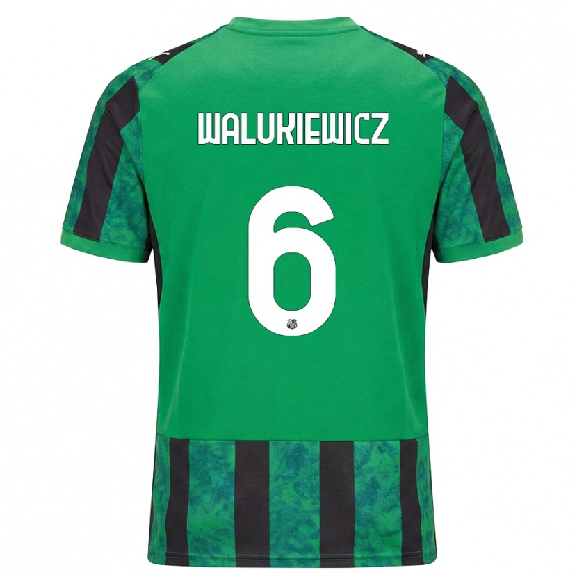 Danxen Criança Camisola Sebastian Walukiewicz #6 Verde Preto Branco Principal 2026/27 Camisa Brasil