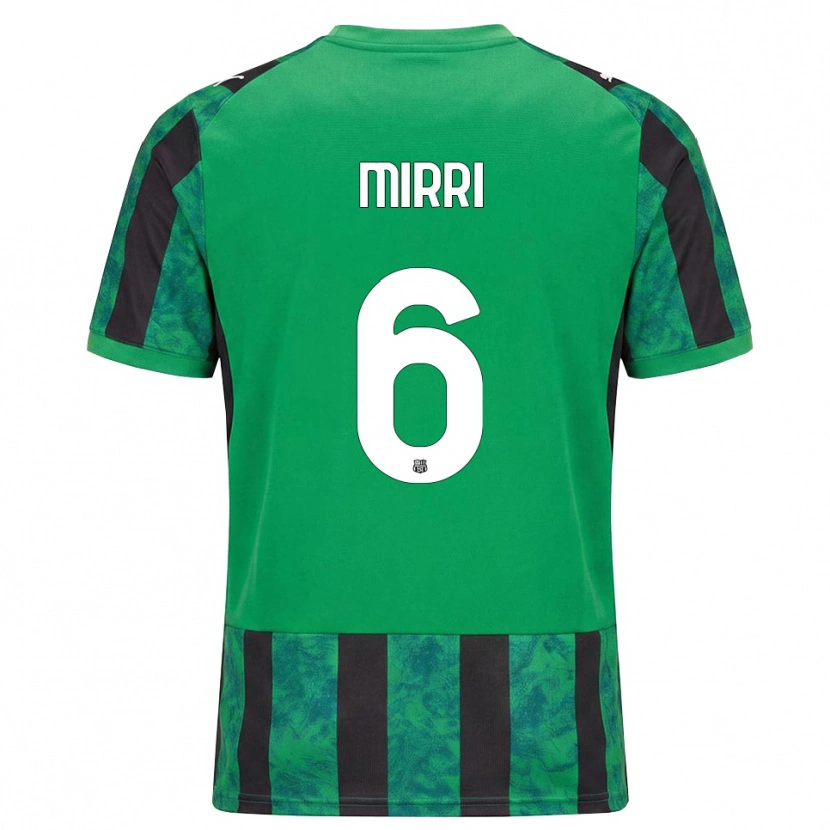 Danxen Criança Camisola Mattia Mirri #6 Verde Preto Branco Principal 2026/27 Camisa Brasil