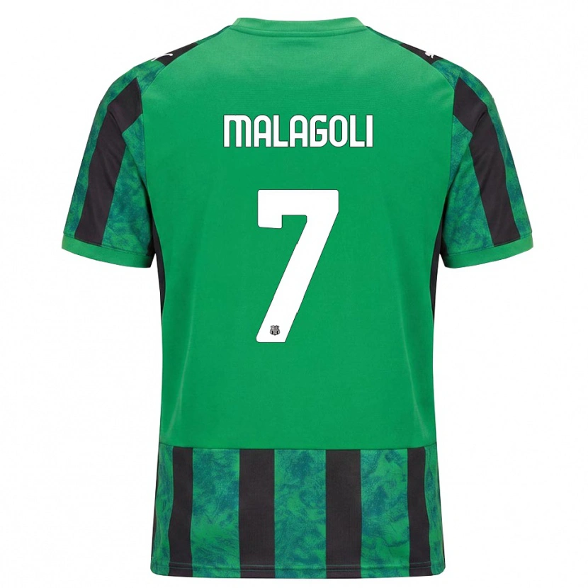 Danxen Criança Camisola Mattia Malagoli #7 Verde Preto Branco Principal 2026/27 Camisa Brasil