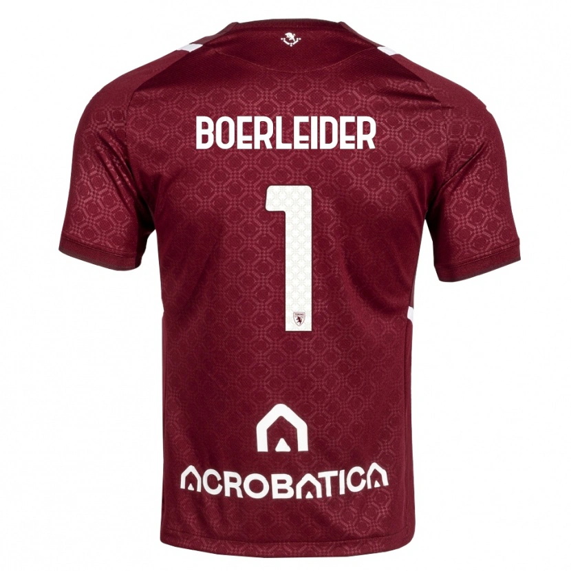 Danxen Criança Camisola Yannick Boerleider #1 Bordô Branco Principal 2026/27 Camisa Brasil