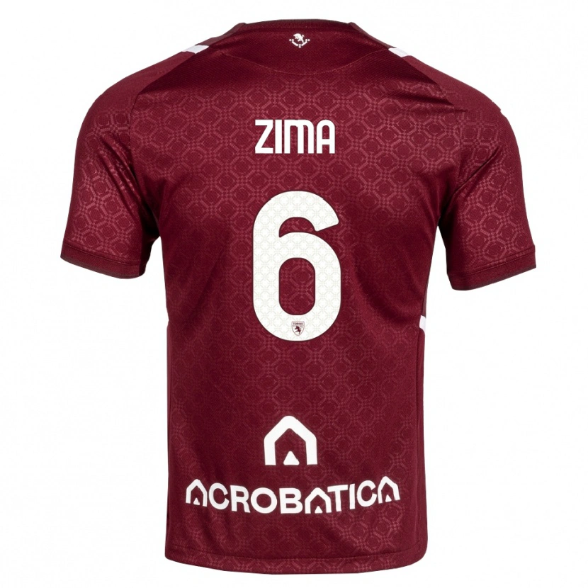 Danxen Criança Camisola David Zima #6 Bordô Branco Principal 2026/27 Camisa Brasil