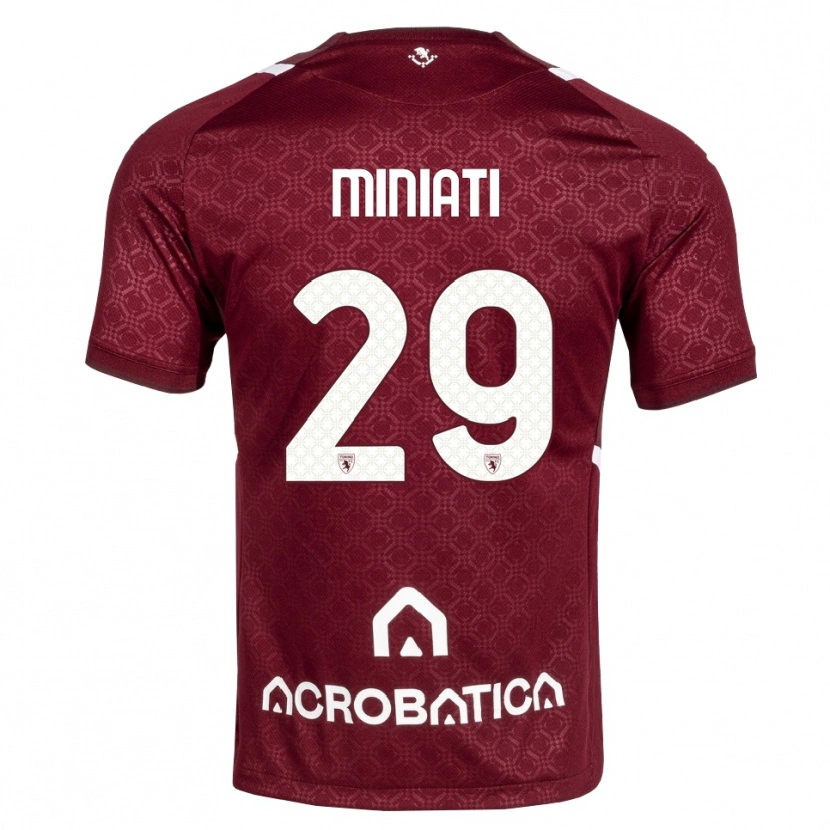 Danxen Criança Camisola Elisa Miniati #29 Bordô Branco Principal 2026/27 Camisa Brasil