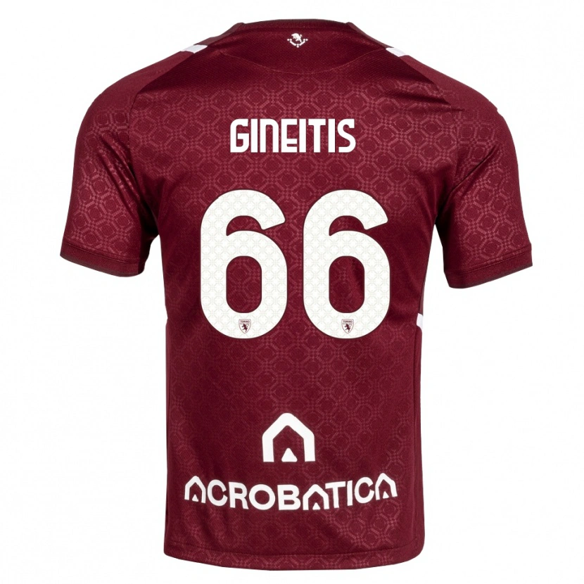 Danxen Criança Camisola Gvidas Gineitis #66 Bordô Branco Principal 2026/27 Camisa Brasil