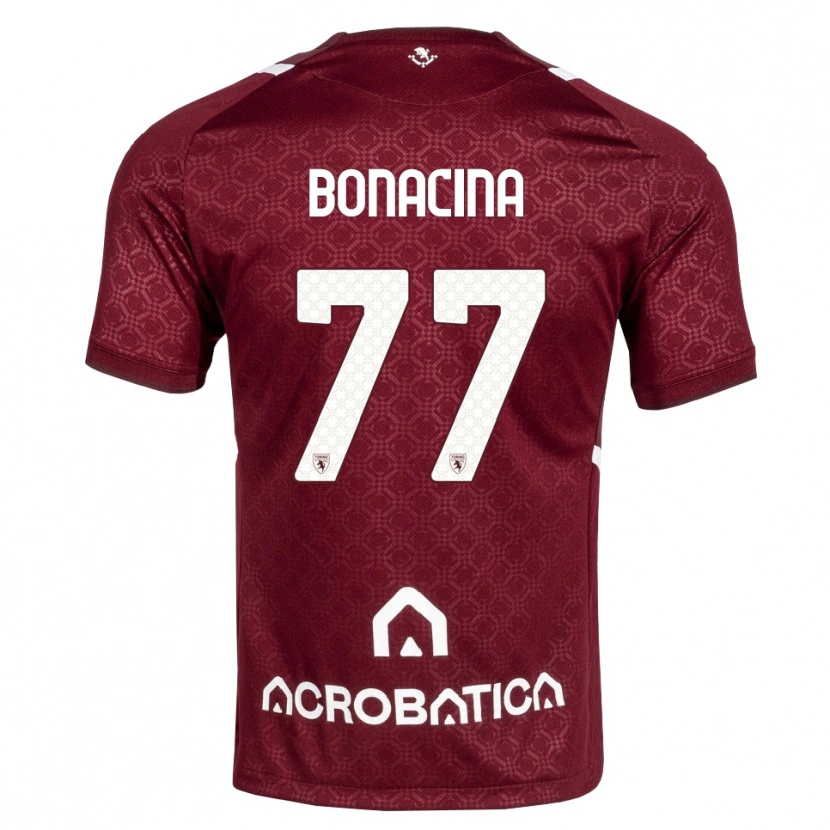 Danxen Criança Camisola David Bonacina #77 Bordô Branco Principal 2026/27 Camisa Brasil