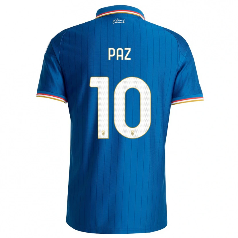 Danxen Criança Camisola Nico Paz #10 Azul Branco Vermelho Principal 2026/27 Camisa Brasil