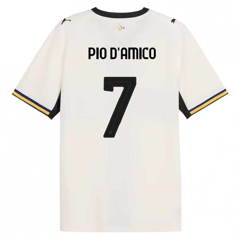 Danxen Criança Camisola Dario Pio D'amico #7 Off-White Preto Amarelo Principal 2026/27 Camisa Brasil