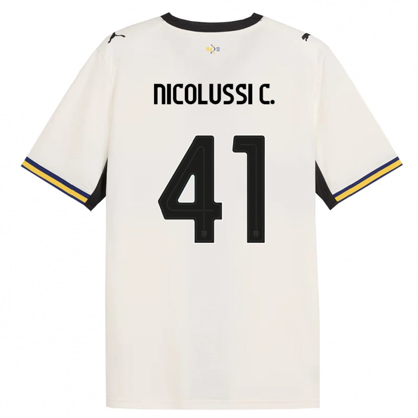 Danxen Criança Camisola Hans Nicolussi Caviglia #41 Off-White Preto Amarelo Principal 2026/27 Camisa Brasil