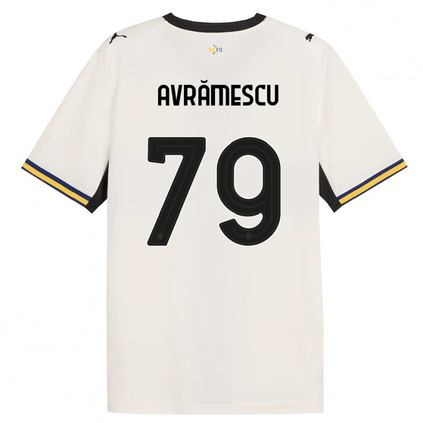 Danxen Criança Camisola Ianis Avrămescu #79 Off-White Preto Amarelo Principal 2026/27 Camisa Brasil