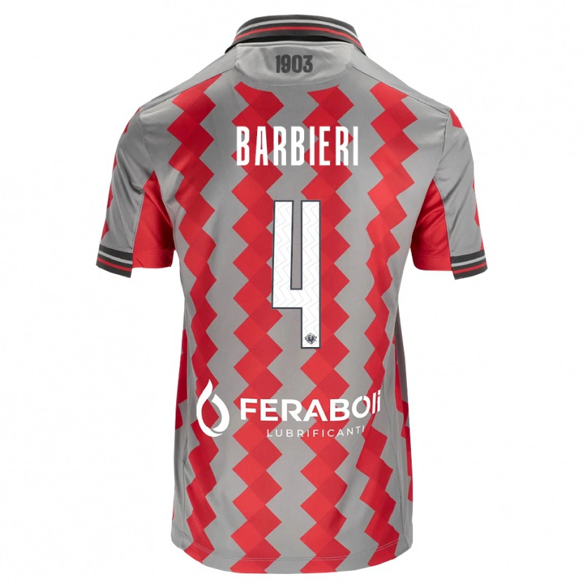 Danxen Criança Camisola Tommaso Barbieri #4 Cinza Vermelho Branco Principal 2026/27 Camisa Brasil
