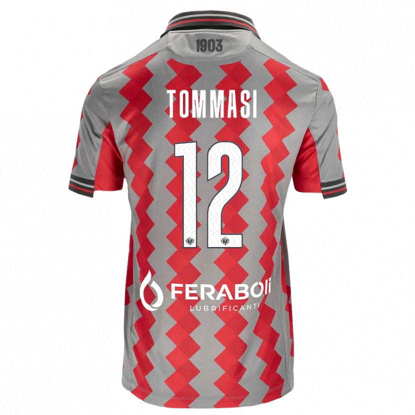 Danxen Criança Camisola Francesco Tommasi #12 Cinza Vermelho Branco Principal 2026/27 Camisa Brasil