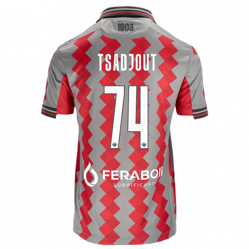 Danxen Criança Camisola Frank Tsadjout #74 Cinza Vermelho Branco Principal 2026/27 Camisa Brasil