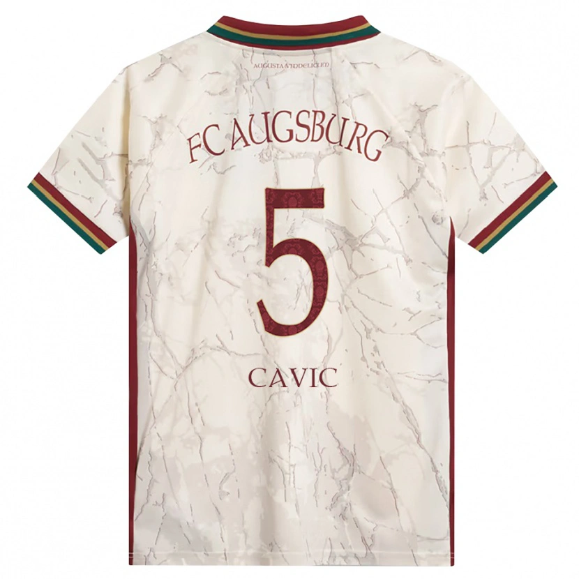 Danxen Criança Camisola Andrej Cavic #5 Verde Arroz Branco Bordô Principal 2026/27 Camisa Brasil