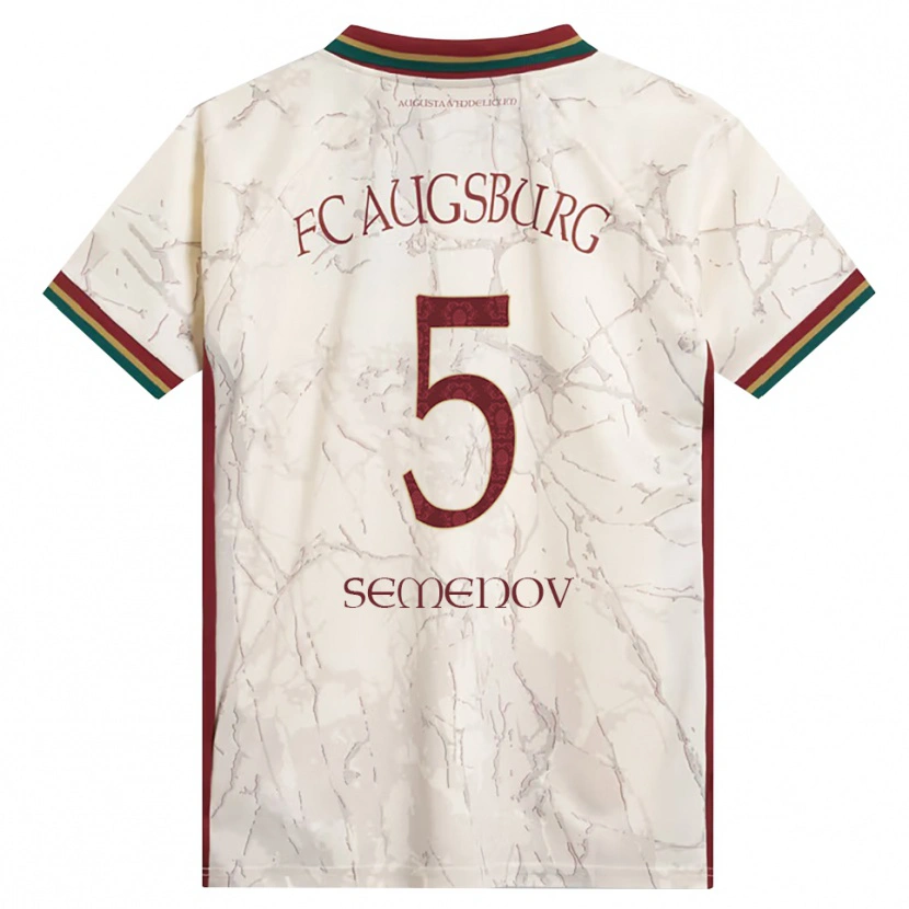 Danxen Criança Camisola Konstantyn Semenov #5 Verde Arroz Branco Bordô Principal 2026/27 Camisa Brasil