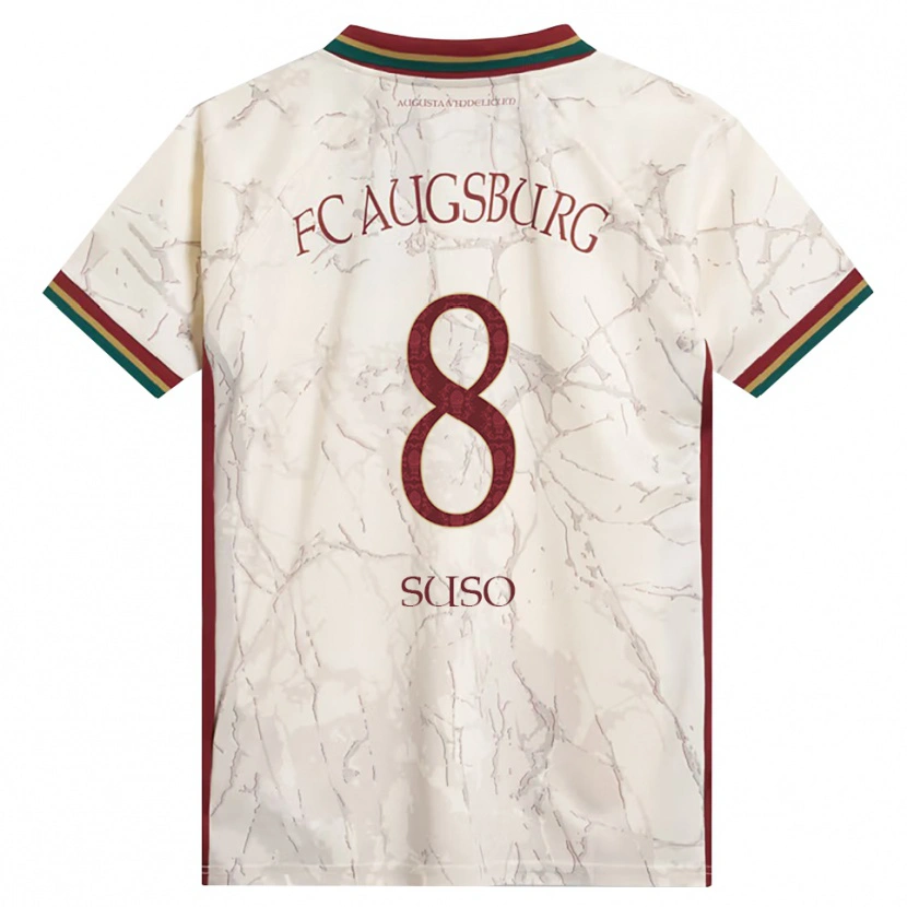 Danxen Criança Camisola Sima Suso #8 Verde Arroz Branco Bordô Principal 2026/27 Camisa Brasil