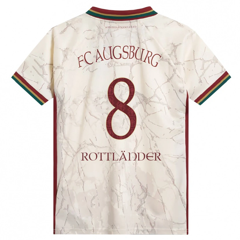 Danxen Criança Camisola Amelie Rottländer #8 Verde Arroz Branco Bordô Principal 2026/27 Camisa Brasil