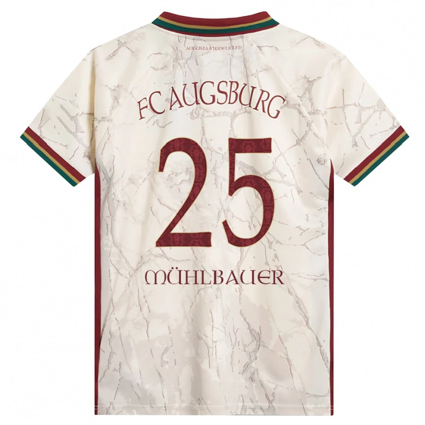 Danxen Criança Camisola Simon Mühlbauer #25 Verde Arroz Branco Bordô Principal 2026/27 Camisa Brasil