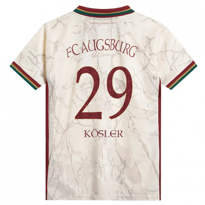 Danxen Criança Camisola Maximilian Kösler #29 Verde Arroz Branco Bordô Principal 2026/27 Camisa Brasil
