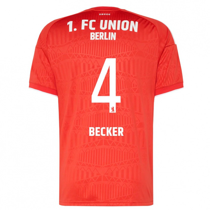 Danxen Criança Camisola Marie Becker #4 Vermelho Branco Principal 2026/27 Camisa Brasil
