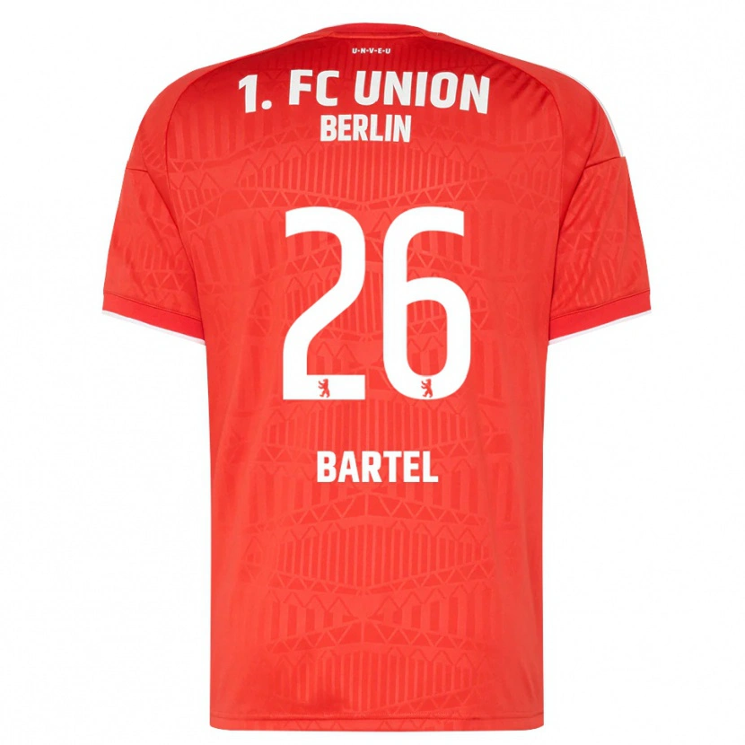 Danxen Criança Camisola Oskar Bartel #26 Vermelho Branco Principal 2026/27 Camisa Brasil