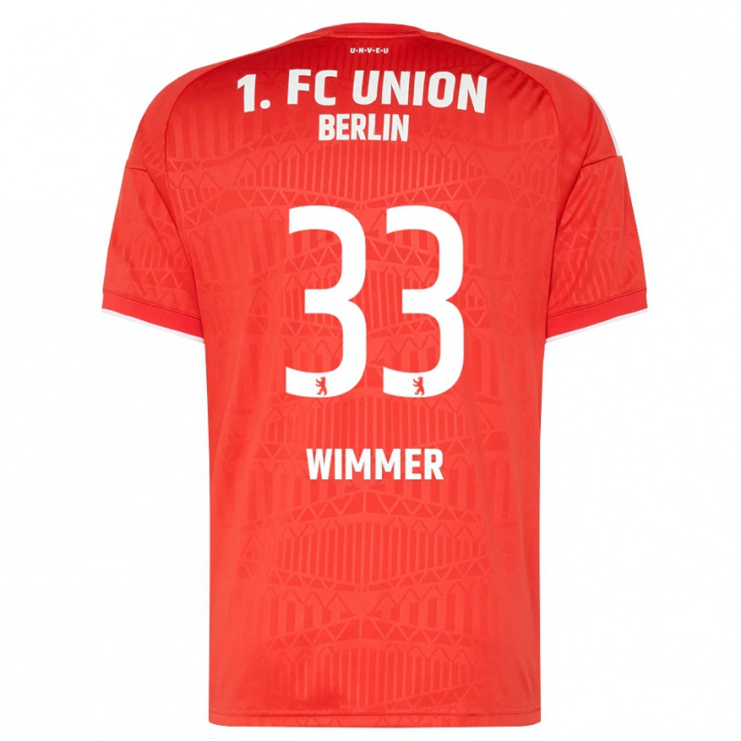 Danxen Criança Camisola Pauline Wimmer #33 Vermelho Branco Principal 2026/27 Camisa Brasil