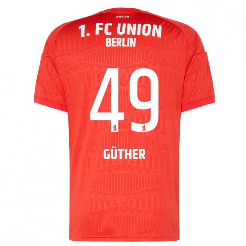 Danxen Criança Camisola Linus Güther #49 Vermelho Branco Principal 2026/27 Camisa Brasil