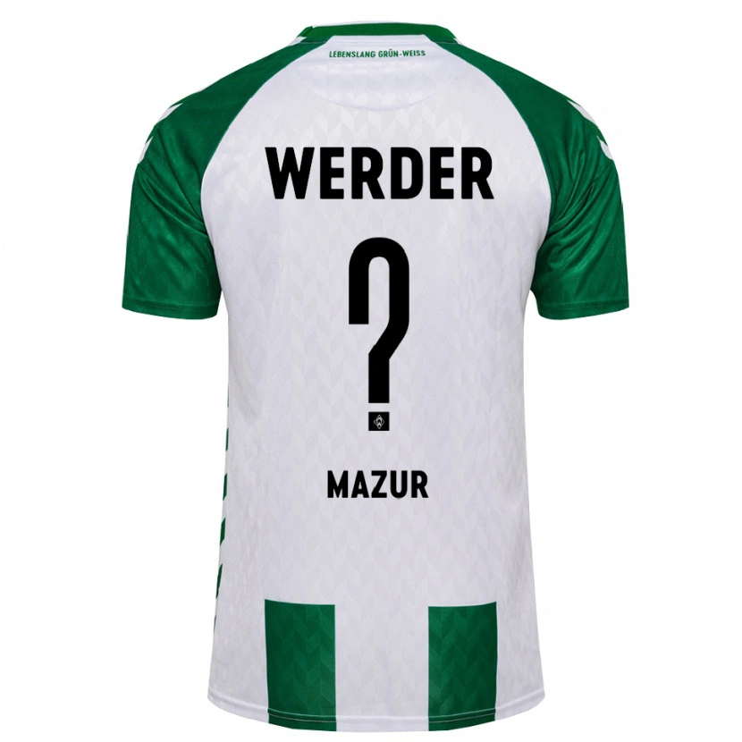 Danxen Criança Camisola Noah Mazur #0 Verde Branco Principal 2026/27 Camisa Brasil