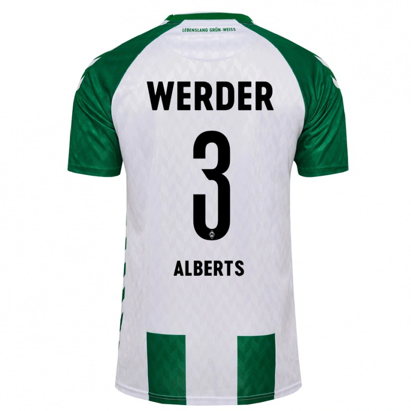 Danxen Criança Camisola Christopher Alberts #3 Verde Branco Principal 2026/27 Camisa Brasil